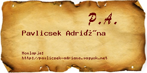 Pavlicsek Adriána névjegykártya